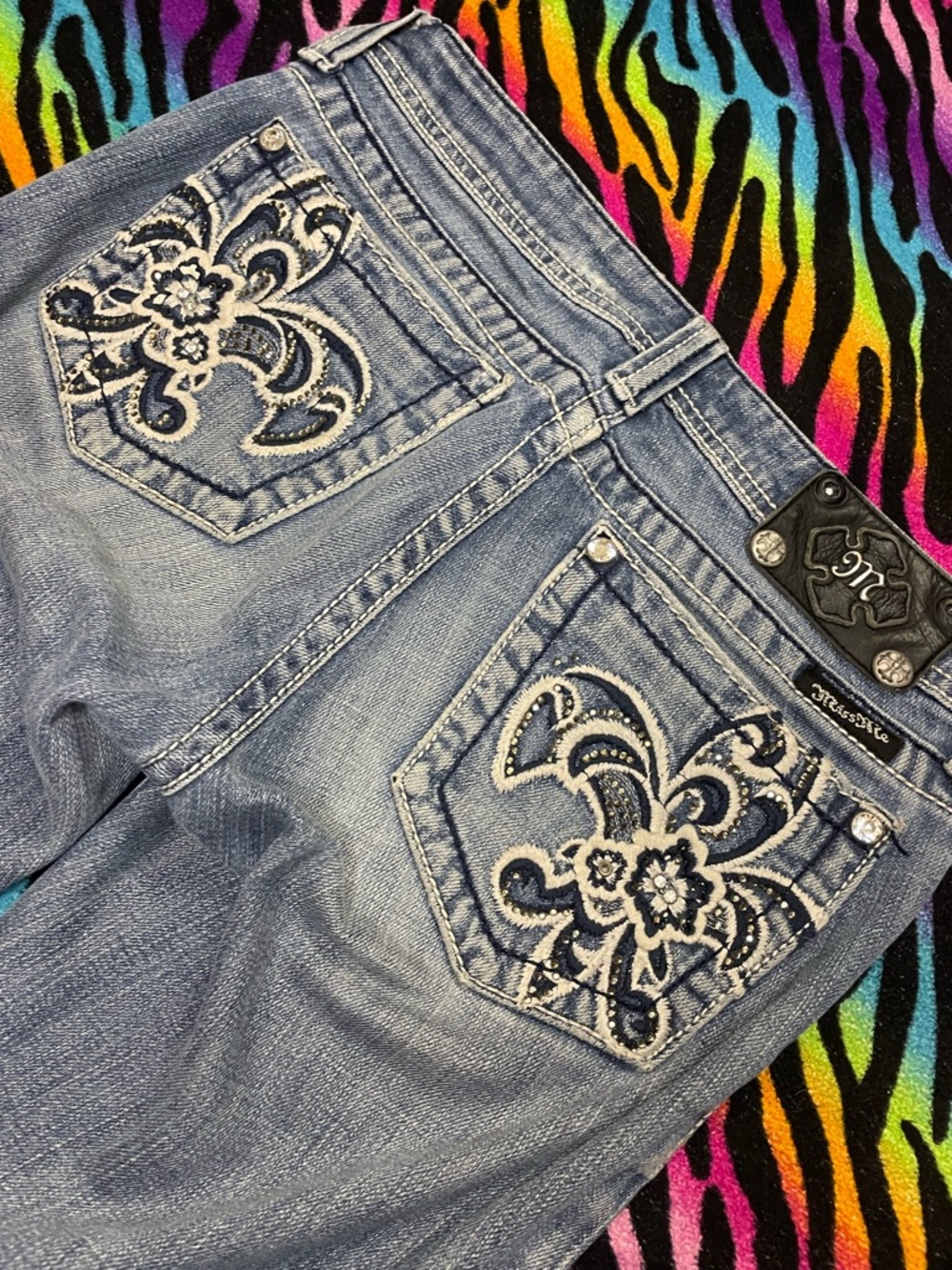 Miss Me Light Blue Embroidered Boot Cut Jeans